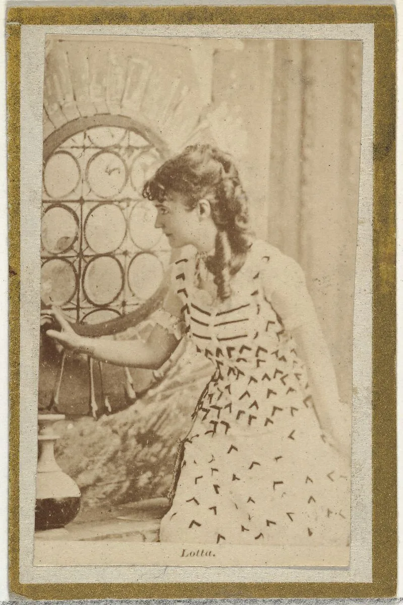Lotta, from the Actresses and Celebrities series (N60, Type 2) promoting Little Beauties Cigarettes for Allen & Ginter brand tobacco products — Allen & Ginter