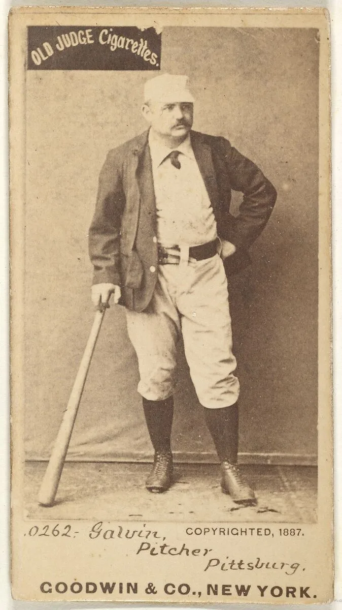James Francis "Pud" Galvin, Pitcher, Pittsburgh, from the Old Judge series (N172) for Old Judge Cigarettes — Goodwin & Company