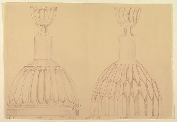 Design for Two Cut Glass Decanters — Anonymous, Czech, early 20th century