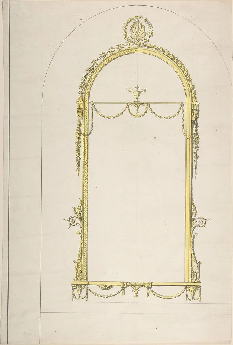 Design for a Pier-glass with Arched Head and Palmette Terminations — Sir William Chambers
