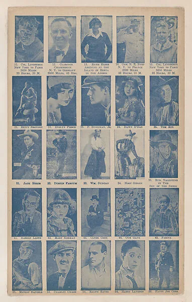 Uncut blue-toned strip cards (W511) — Unknown