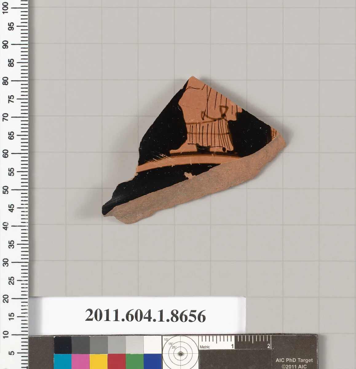 Terracotta rim fragment of a stemless? kylix (drinking cup) — Unknown