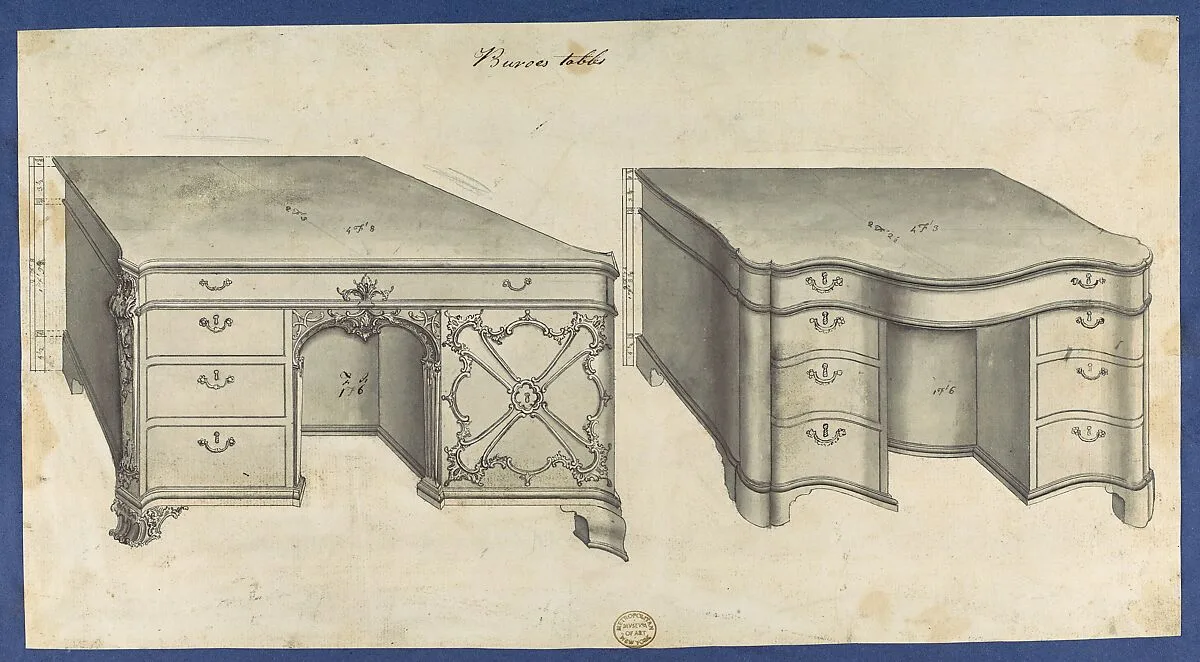 Bureau Tables, from Chippendale Drawings, Vol. II — Thomas Chippendale
