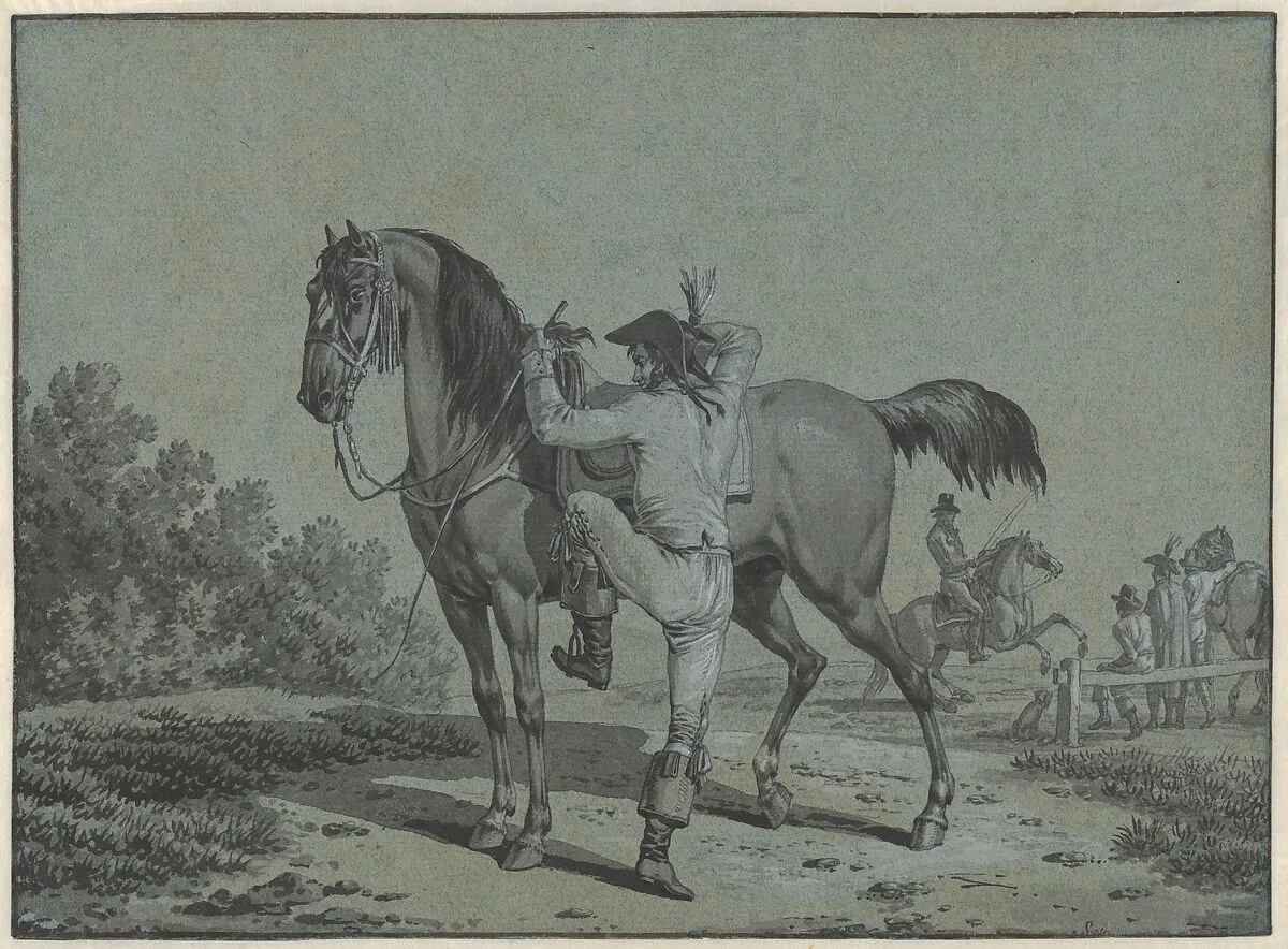 Man Mounting a Horse — Jacques François Joseph Swebach