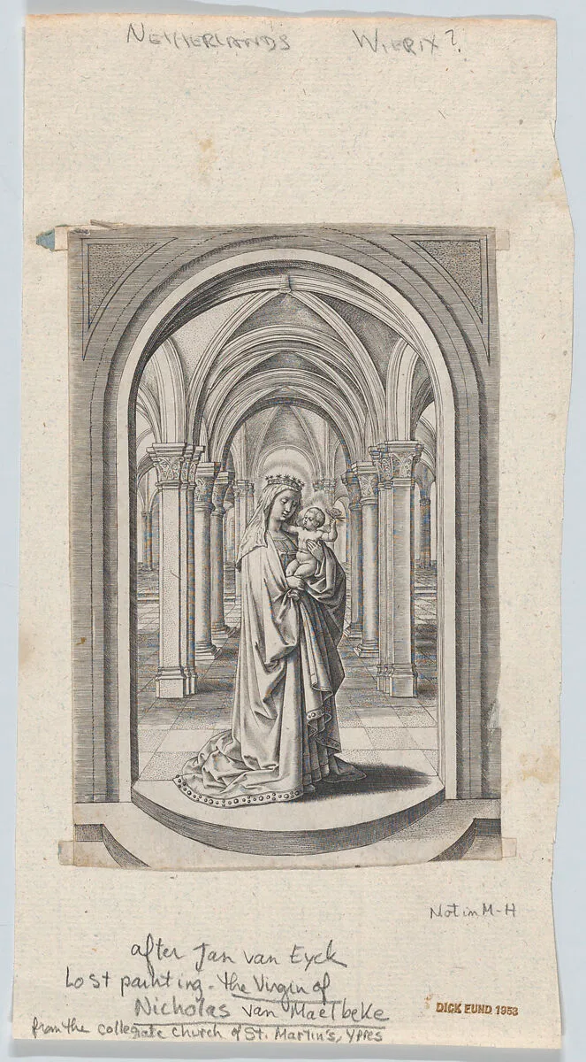 Virgin and Child in a Church, also known as the Van Maelbeke Virgin — Jan van Eyck|Wierix