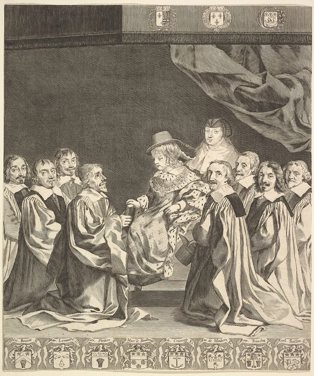 Frontispiece: Les Ordonnances royaux — Claude Mellan|Pierre Rocolet, Paris|Louis XIV, King of France