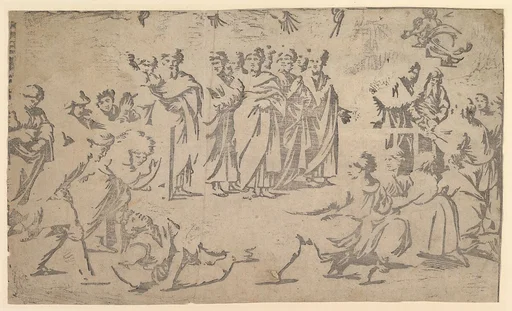 The death of Ananias surrounded by Apostles