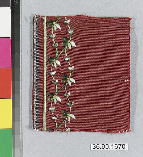 Embroidery sample for a man’s suit or waistcoat