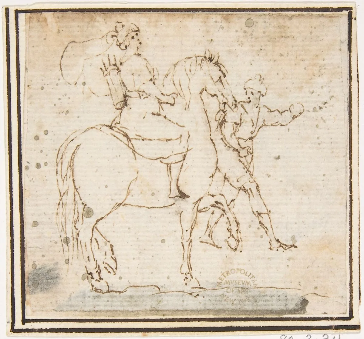 Man on Horseback with Attendant — Francesco Allegrini