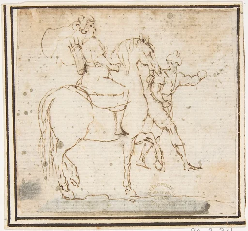 Man on Horseback with Attendant