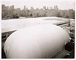 [Renovations at the Metropolitan Museum as seen from the roof]