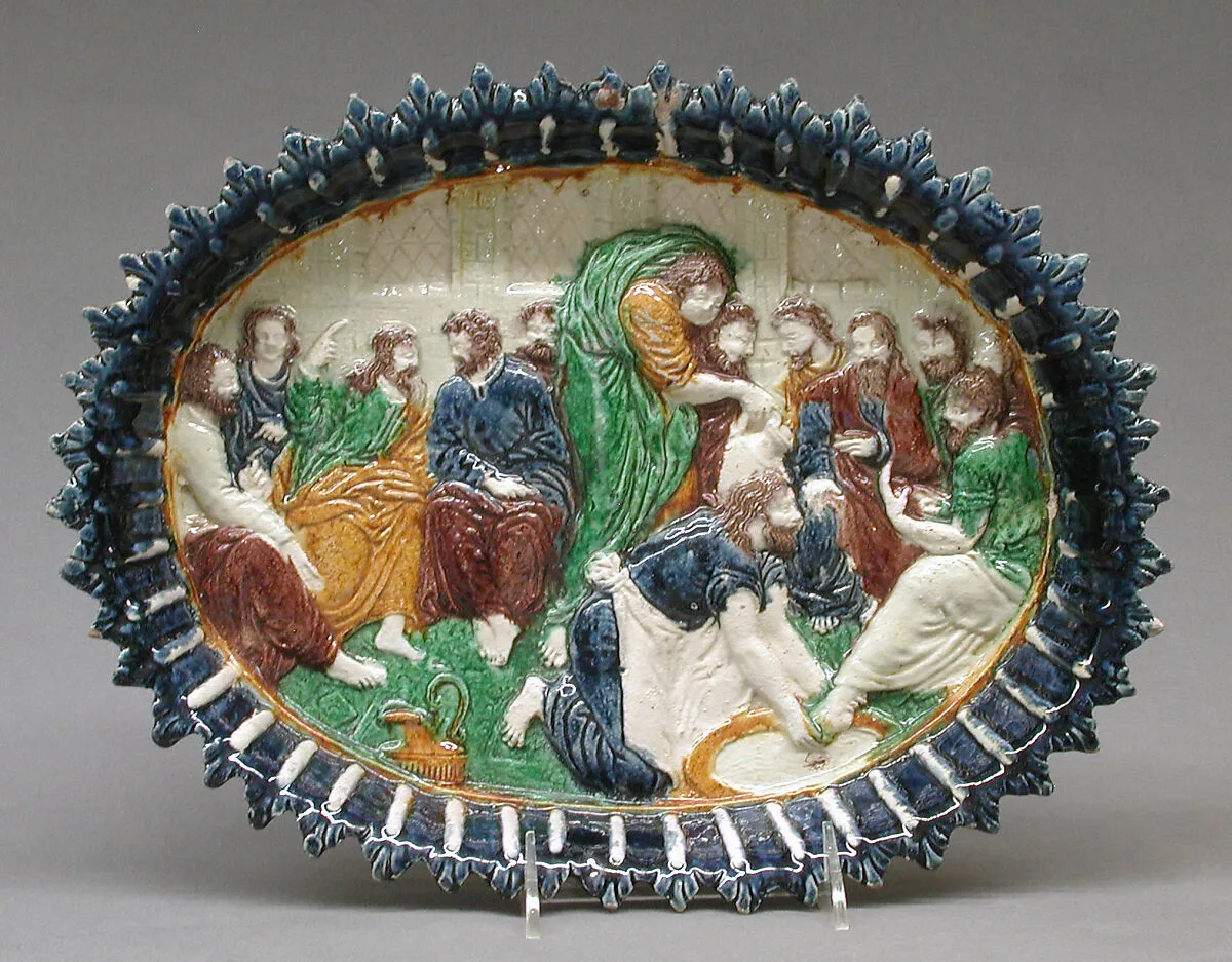 Dish with Christ washing the feet of St. Peter — Bernard Palissy