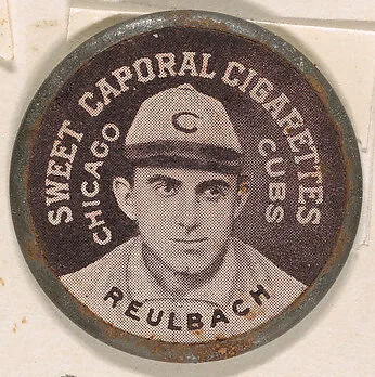 Reulbach, Chicago Cubs (black), from the Domino Discs series (PX7), issued by Kinney Brothers — Kinney Brothers Tobacco Company