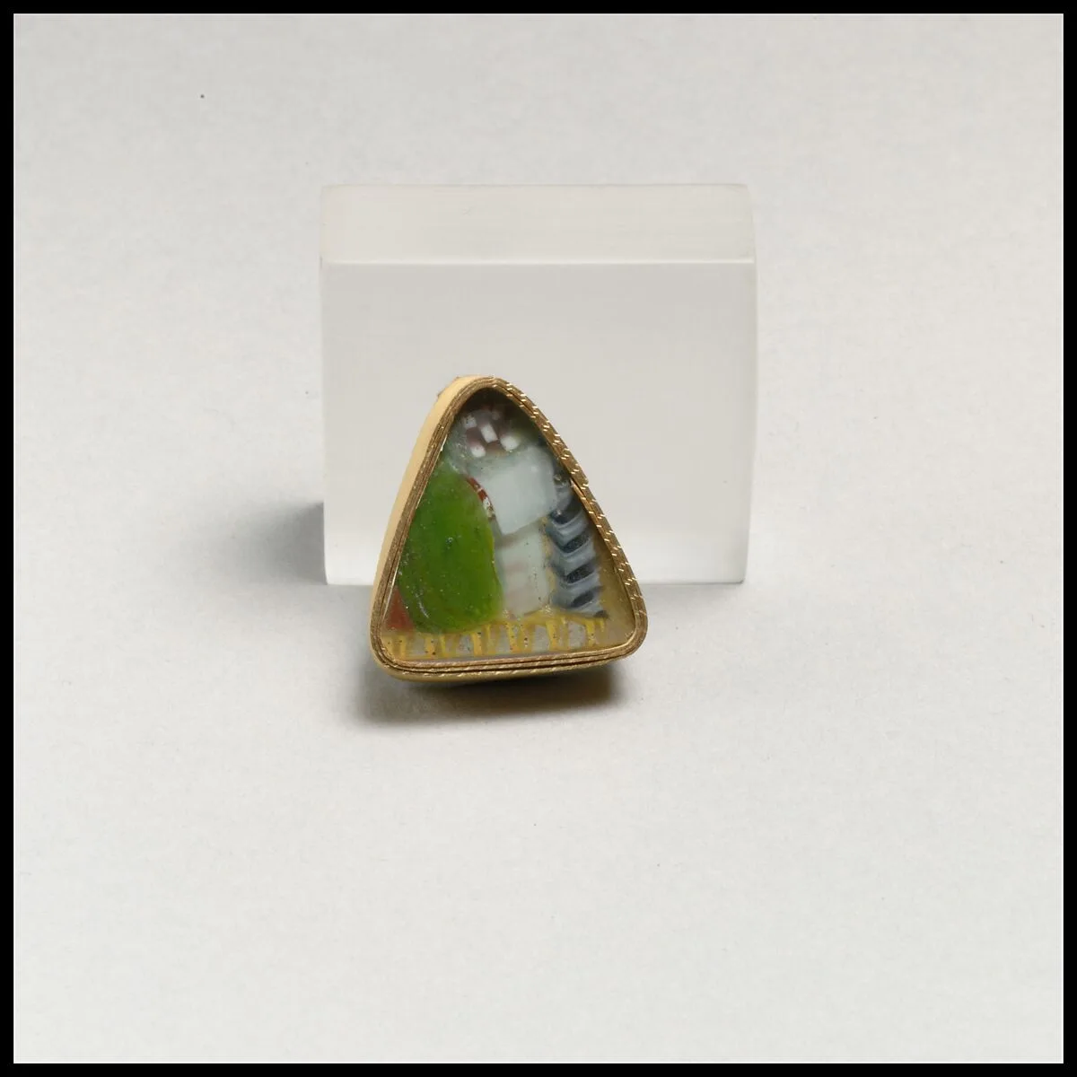 Glass short-strip mosaic bowl fragment. — Unknown