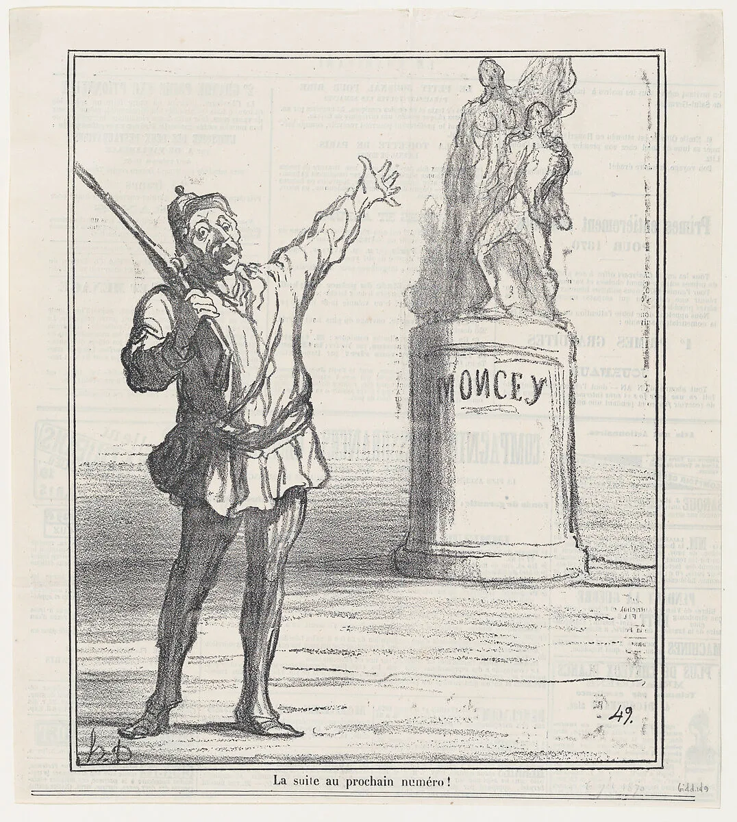 To be followed in the next edition!, from 'News of the day,' published in Le Charivari, September 7, 1870 — Honoré Daumier|Bon-Adrian Jeannot de Moncey