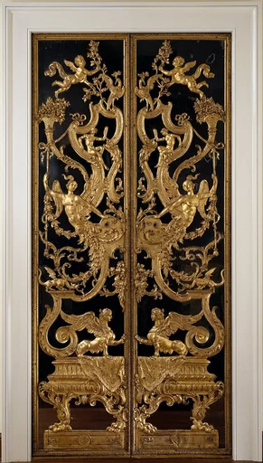 Pair of mirrored double doors