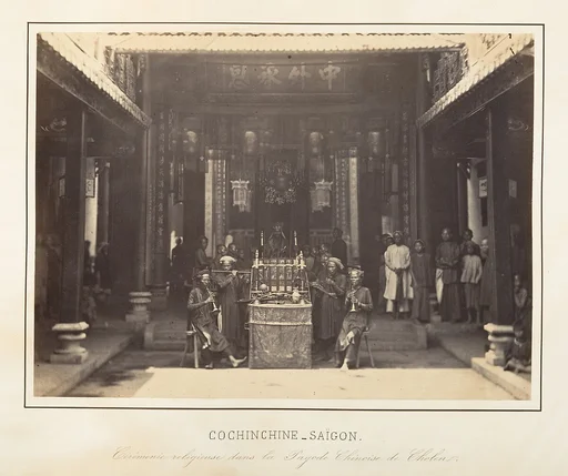 Cérémonie religieuse dans la Pagode Chinoise de Cholen, Saïgon, Cochinchine