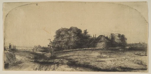 Cottages and a Hay Barn on the Diemerdijk with a Flock of Sheep