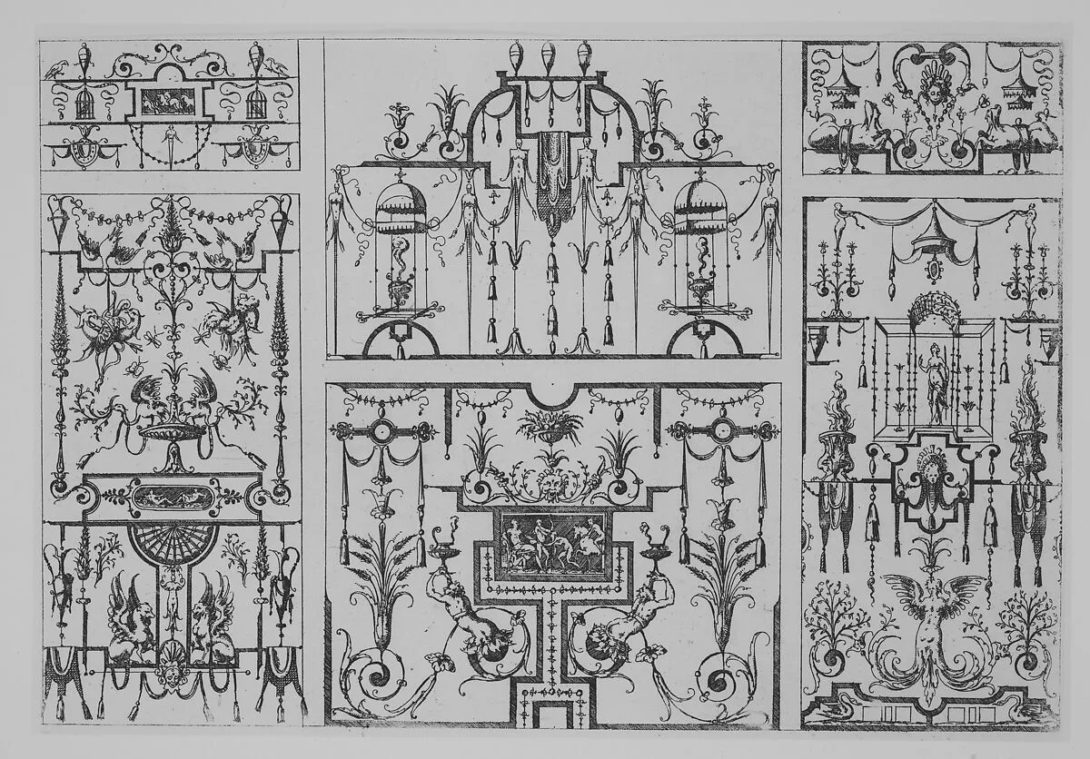 Grotesque Ornament Panel — Jacques Androuet Du Cerceau