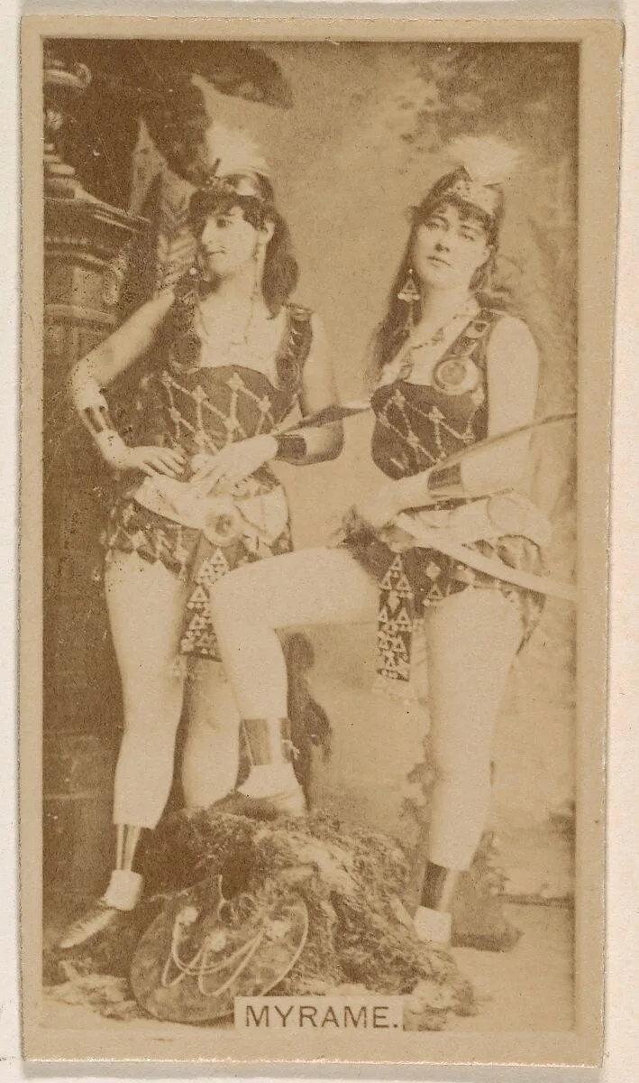 Miss Myrame, from the Actresses series (N245) issued by Kinney Brothers to promote Sweet Caporal Cigarettes — Kinney Brothers Tobacco Company