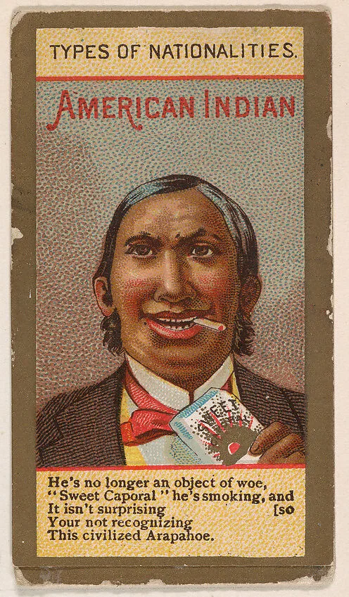 American Indian, from Types of Nationalities (N240) issued by Kinney Bros. — Kinney Brothers Tobacco Company