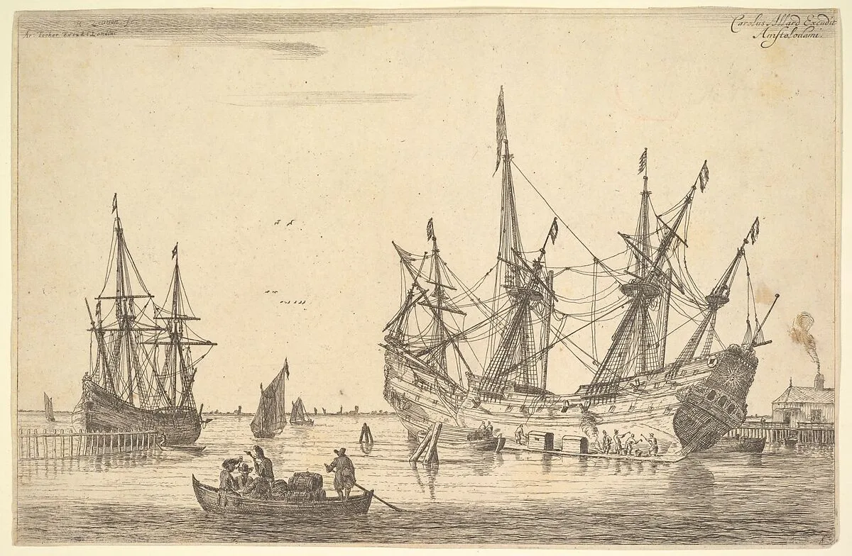 Men Caulking the Hull of a Ship — Reinier Nooms, called Zeeman