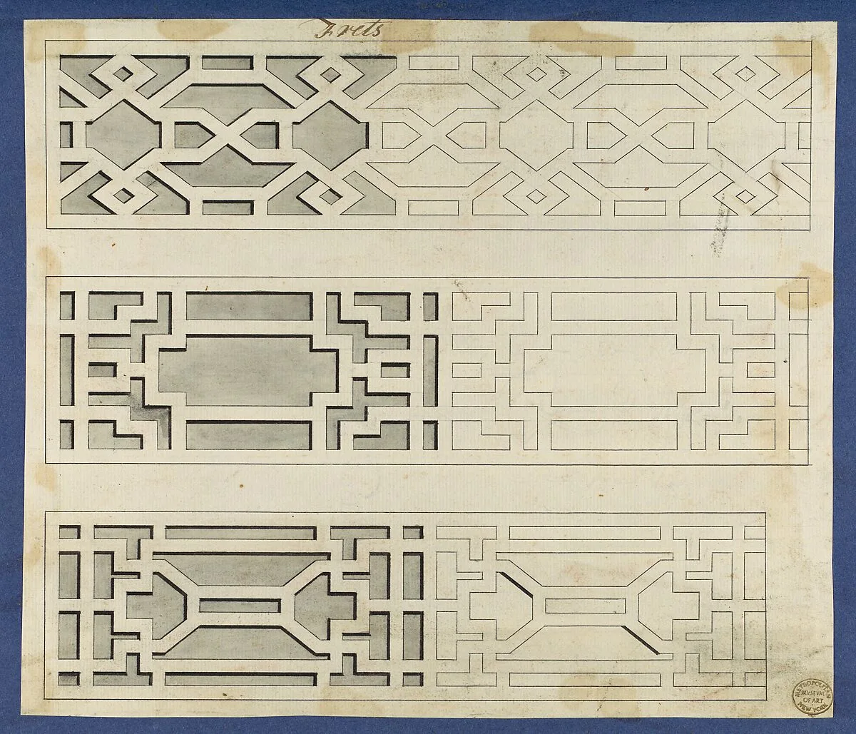 Frets, from Chippendale Drawings, Vol. II — Thomas Chippendale