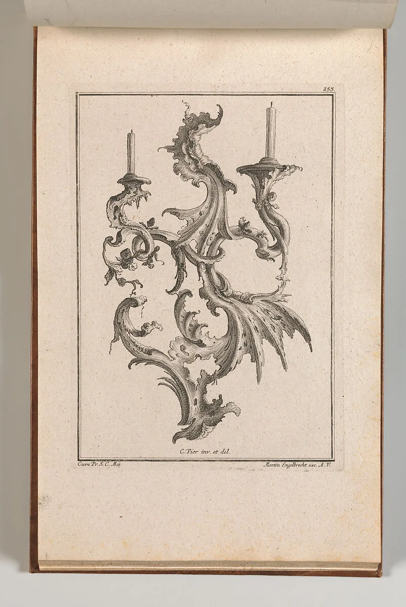 Design for a Two-Armed Candelabra, Plate 4 from an Untitled Series of Designs for Suspended Candelabra — Carl Pier|Martin Engelbrecht