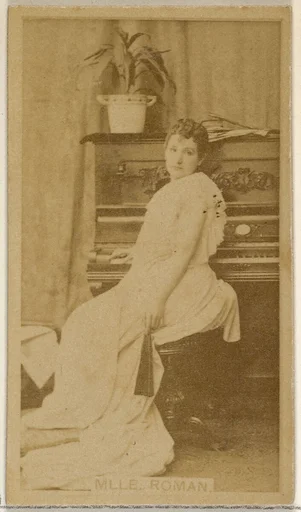 Mlle. Roman, from the Actors and Actresses series (N45, Type 8) for Virginia Brights Cigarettes