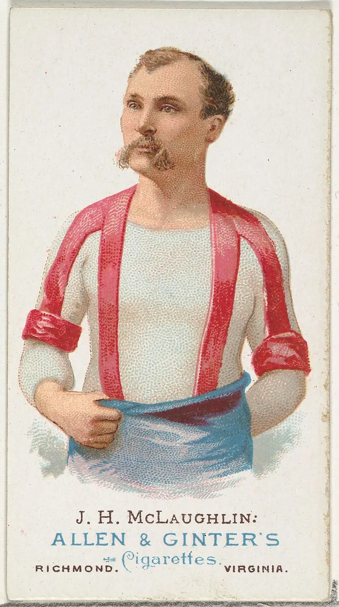 J.H. McLaughlin, Wrestler, from World's Champions, Series 1 (N28) for Allen & Ginter Cigarettes — Lindner, Eddy & Claus|Allen & Ginter