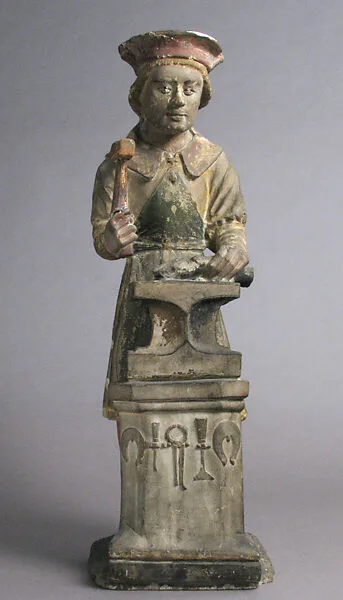 Sculpture of Saint Eloi Working on an Anvil in the Style of the 16th Century — Unknown