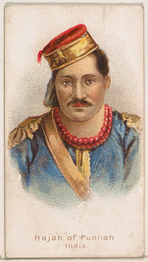 Rajah of Punnah, India, from the Savage and Semi-Barbarous Chiefs and Rulers series (N189) issued by Wm. S. Kimball & Co. — William S. Kimball & Company