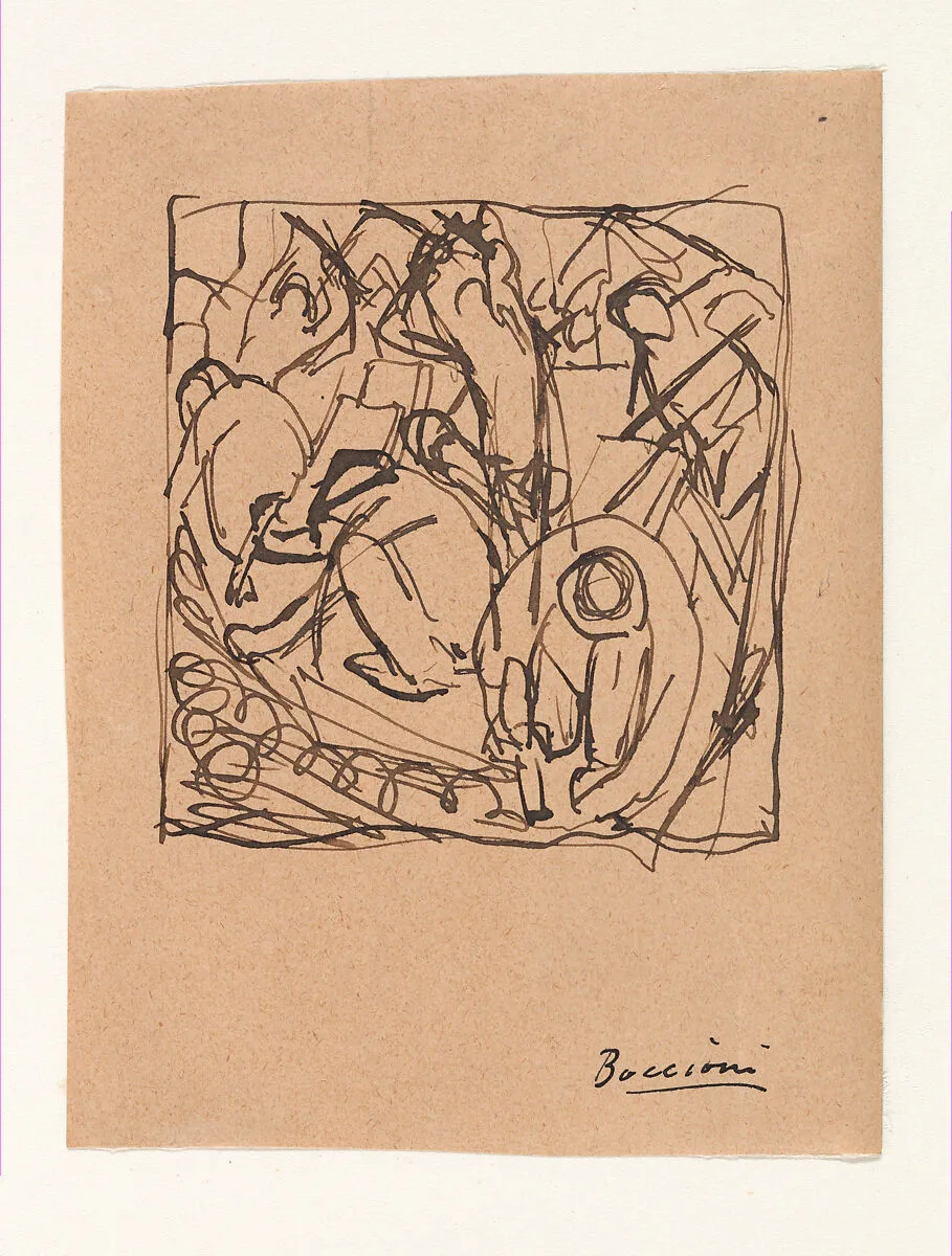 Composition Study for "The Street Pavers" — Umberto Boccioni