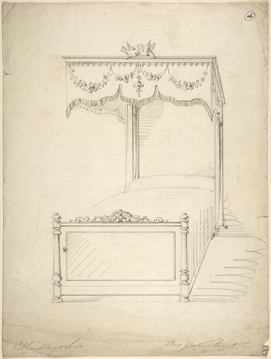 Design for Bed with Canopy — Charles Hindley and Sons