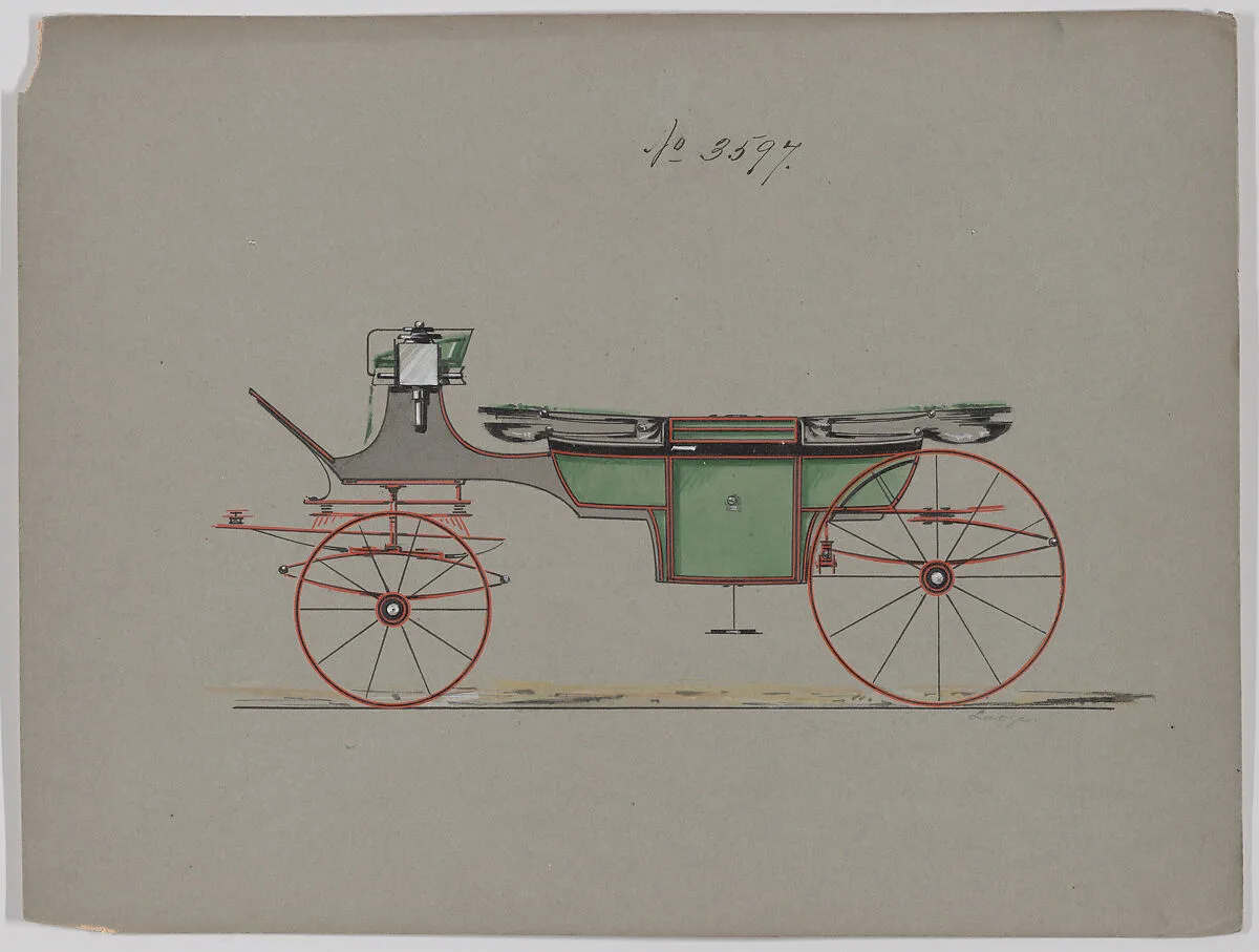 Design for Landau, No. 1597 (or 3597?) — Brewster & Co.