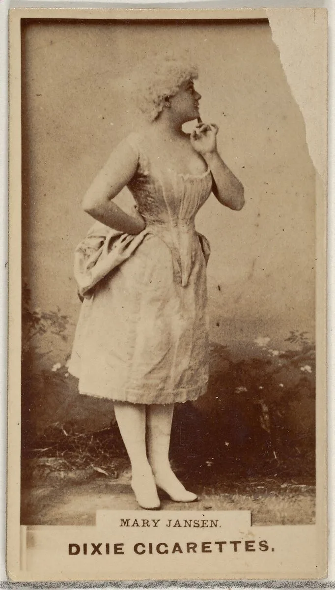 Mary Jansen, from the Actors and Actresses series (N45, Type 7) for Dixie Cigarettes — Allen & Ginter