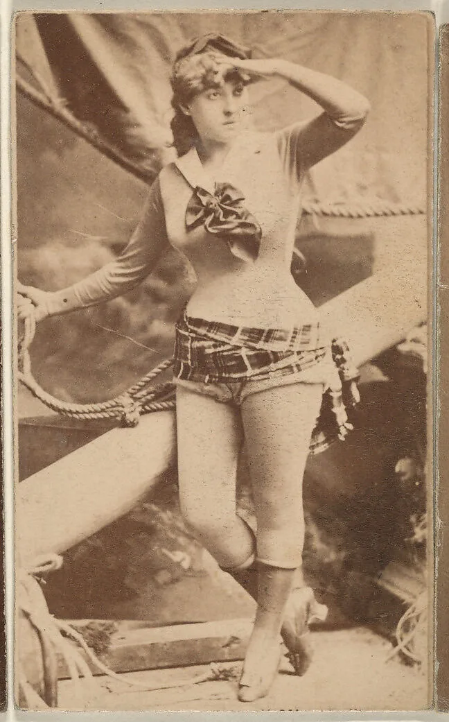Actress posing with prop ship mast, from the Actresses series (N668) — Unknown