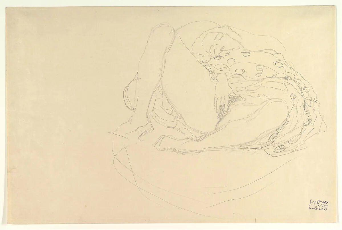 Reclining Nude with Drapery — Gustav Klimt