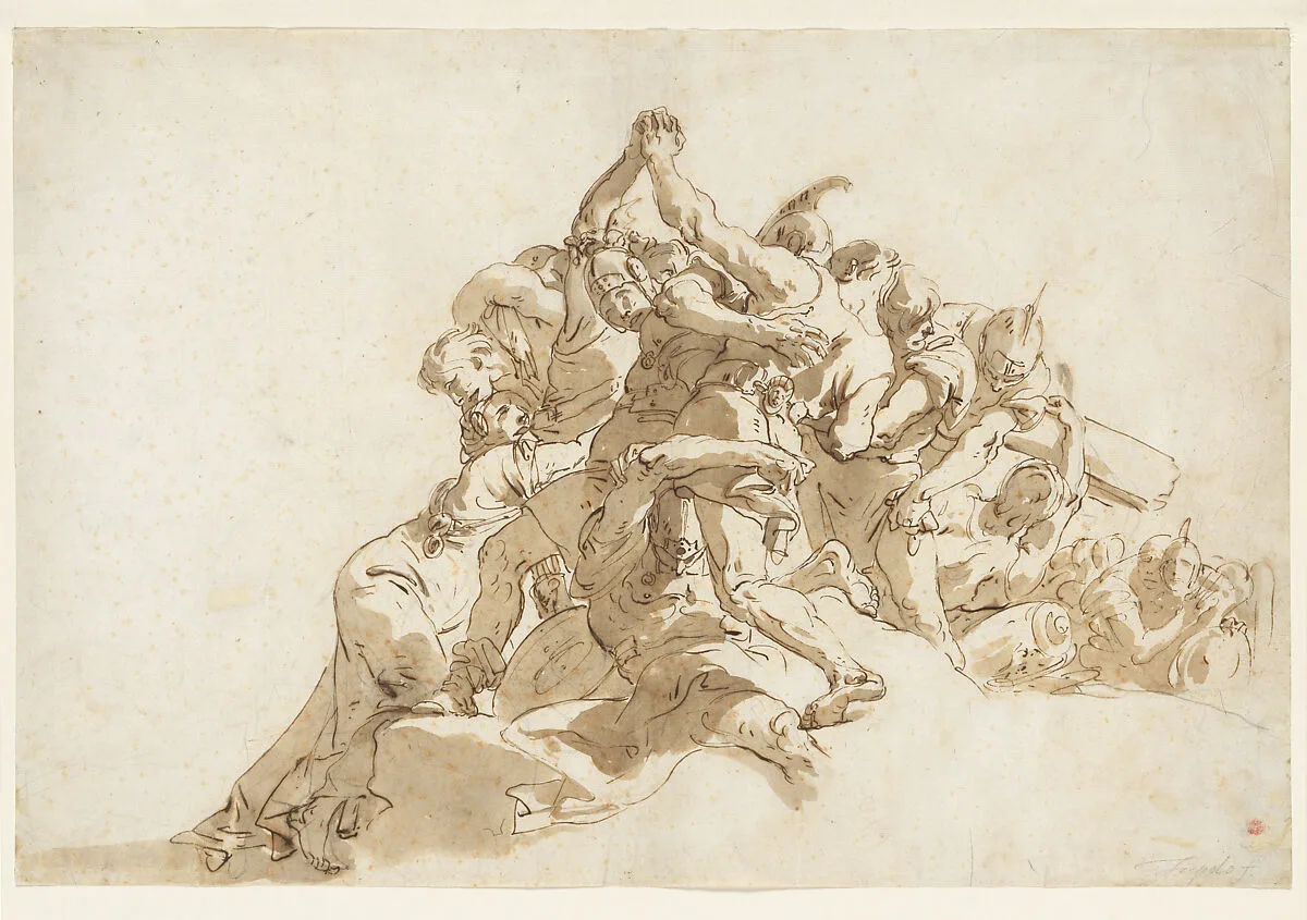 Soldiers Trying to Prevent Two Men From Fighting — Giovanni Battista Tiepolo