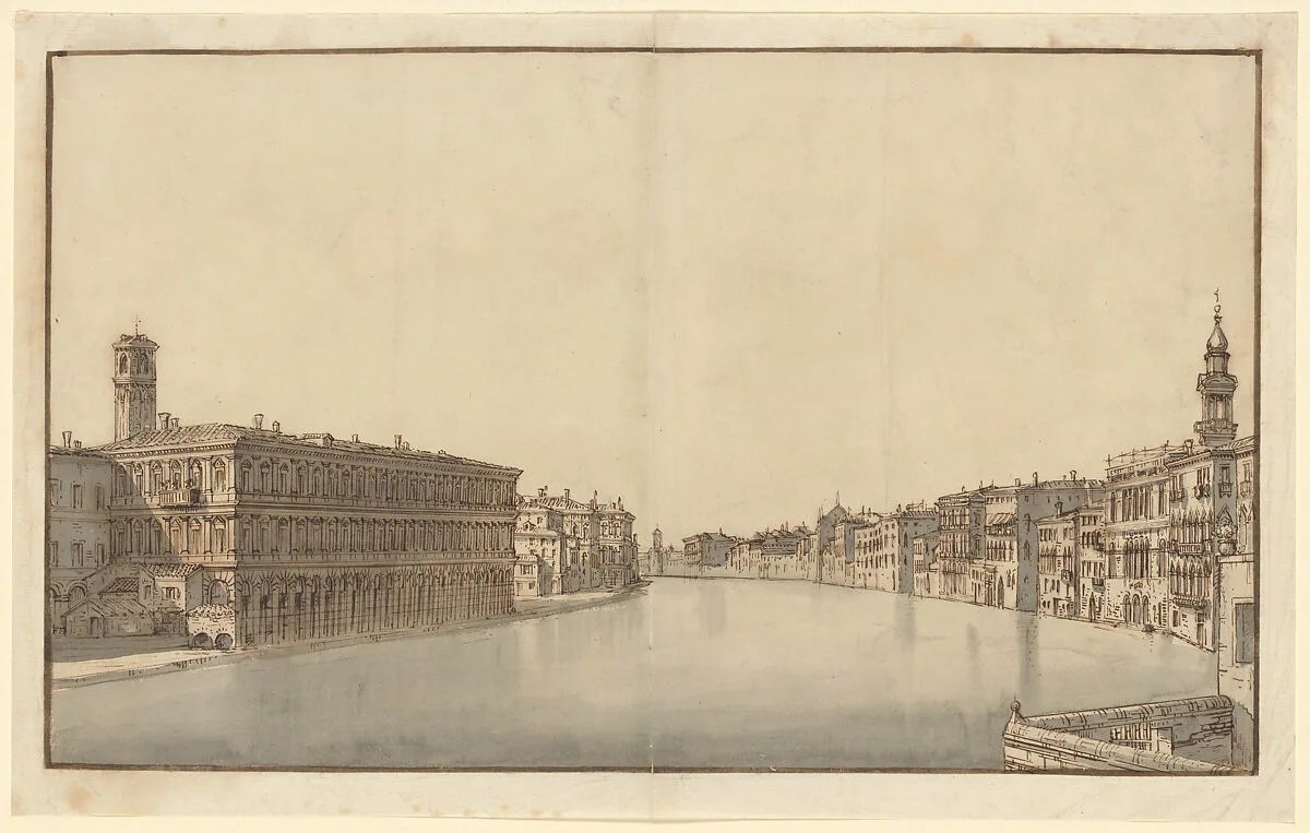 The Grand Canal, with the Fabbriche Nuove on the Left and Campanile of Santi Apostoli on the Right — Bernardo Bellotto