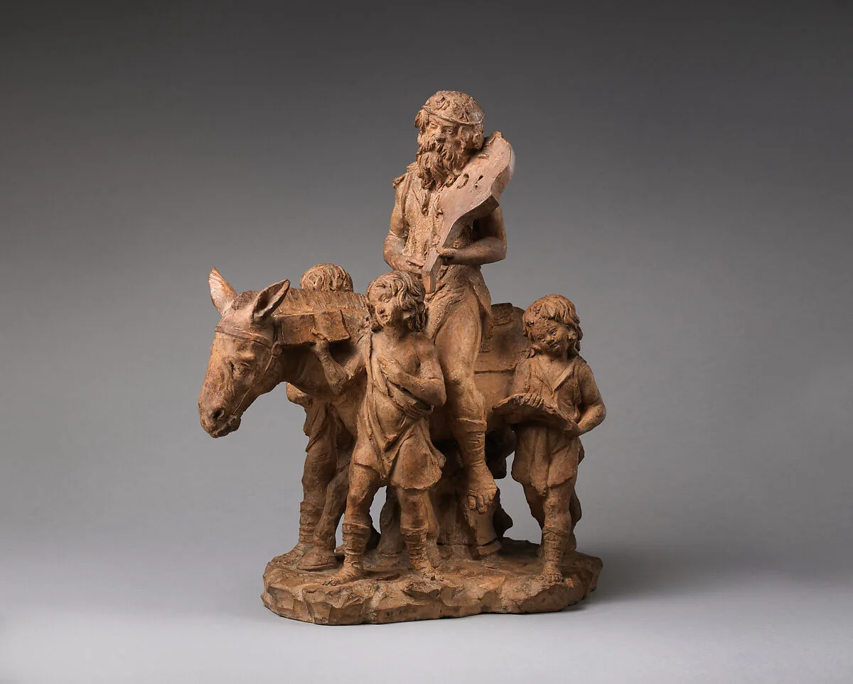 Bearded Man on a Donkey accompanied by Four Boys (The Song of Silenus?) — Unknown