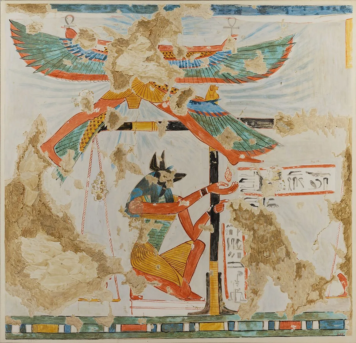 Anubis Weighing the Heart, Tomb of Nakhtamun — Nina de Garis Davies