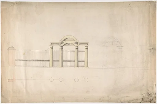 Design for a Greek Revival Entrance Screen, Elevation