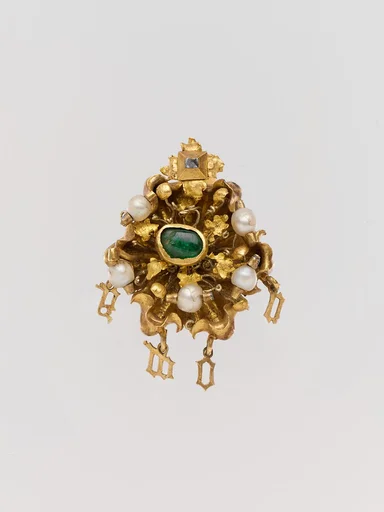 Cluster Brooch with Letters Spelling "Amor"
