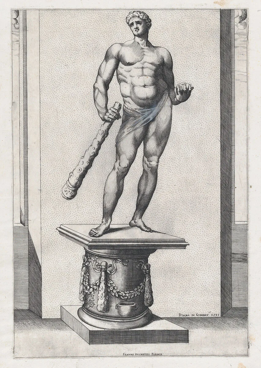 Hercules with the apples of the Hesperides — Claudio Duchetti|Diana Scultori