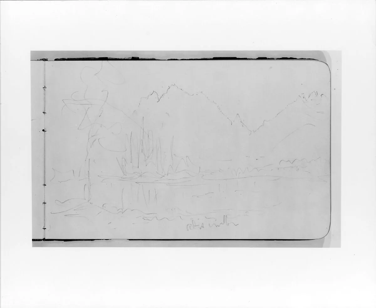 Sketch of Mountains, Peaks, and Terrain (from Sketchbook) — Albert Bierstadt