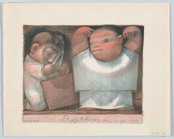 Woman standing with a child on her back — Will A. Kistler|Jean Charlot