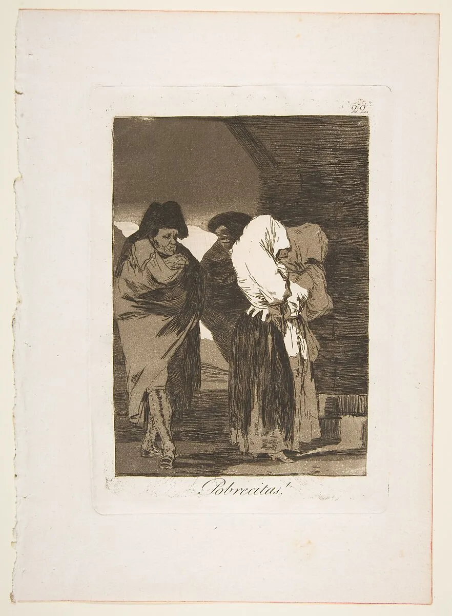 Plate 22 from "Los Caprichos": Poor little girls! (Pobrecitas!) — Goya (Francisco de Goya y Lucientes)