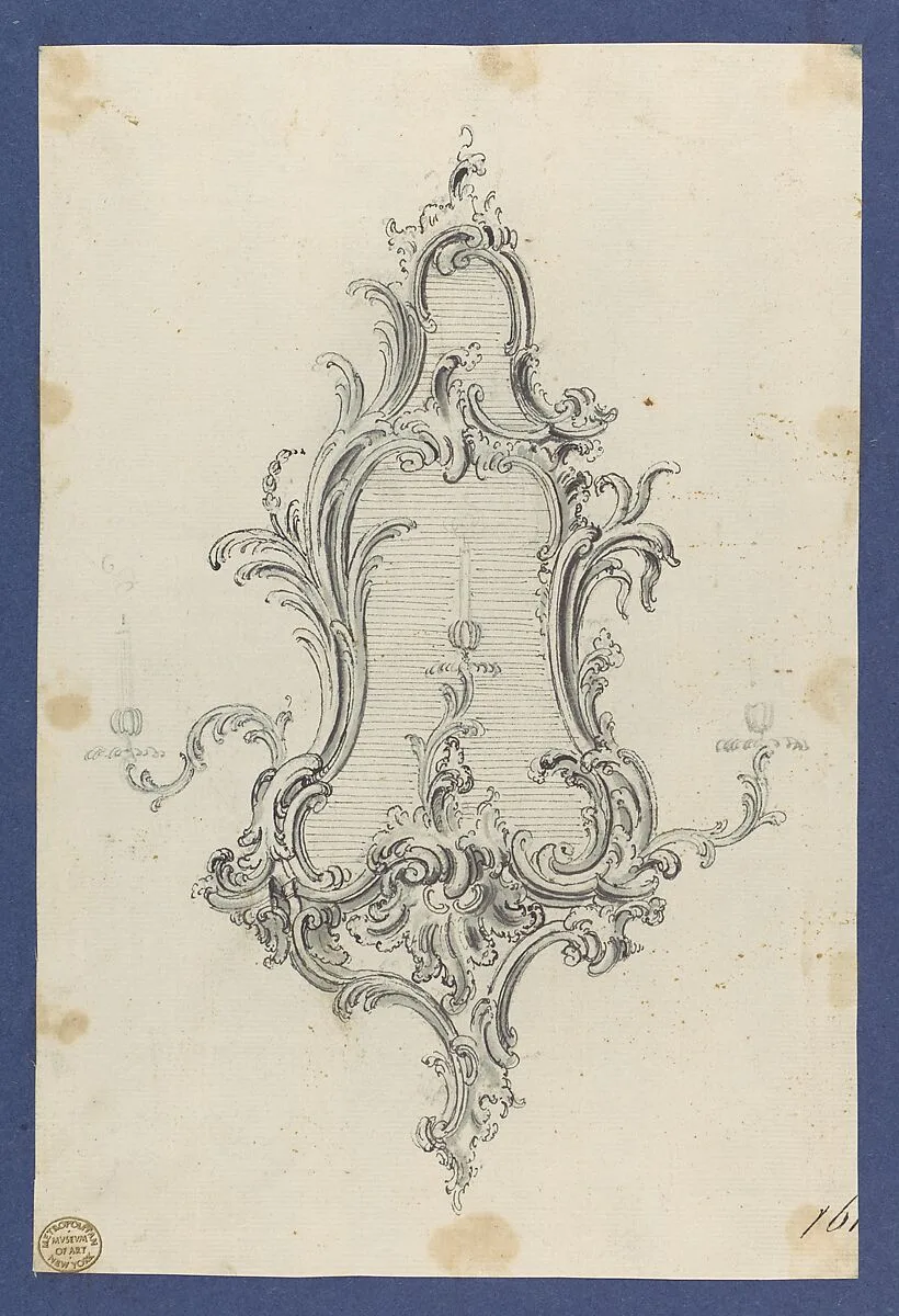 Mirror with Sconces, in Chippendale Drawings, Vol. I — Thomas Chippendale