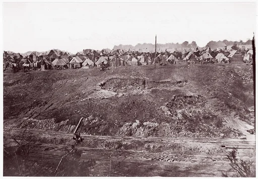 [Camp of Construction Corps, U.S. Military Railroad at City Point, Virginia]
